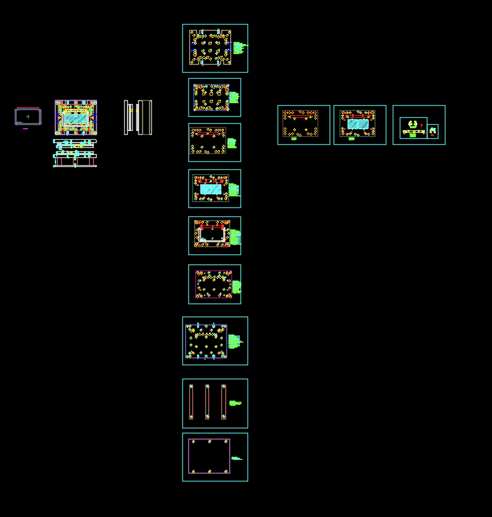 车机电脑外壳冲压切转轴余料模具设计图